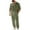 Army Green, variant on Yievot Men's Beach Outfit 2 Piece Linen Long Sleeve Henley Shirts and Jogger Pants Vacation Sets for Men