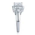 thumbnail image 4 of Wellingsale Ladies Solid 14k White Gold Polished CZ Cubic Zirconia Radiant Cut Halo Engagement Ring - Size 8.5, 4 of 6