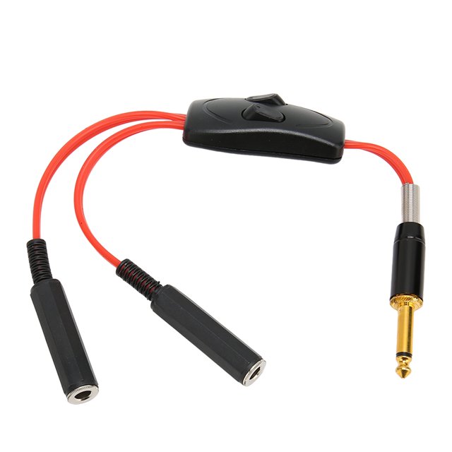 Adaptador de interfaz Dual de tatuaje Ficarrico, cable divisor de máquina de tatuaje profesional de corriente estable de 6,35mm para cable de Clip RCA DC