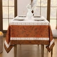 thumbnail image 6 of AUR Fall Rectangle Tablecloth 52 x 70 Inch, Thanksgiving Autumn Harvest Maple Table Cloth, Stain Resistant Washable Table Cover for Dining, Party, Holiday Decor - Orange and Beige, 6 of 13