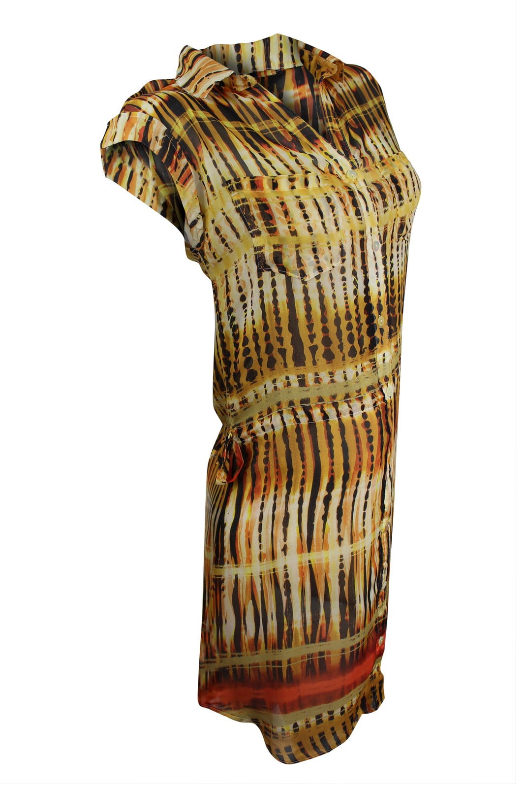 Da-Nang Womens Yellow Multi Demeter Stripe Shirt Dress