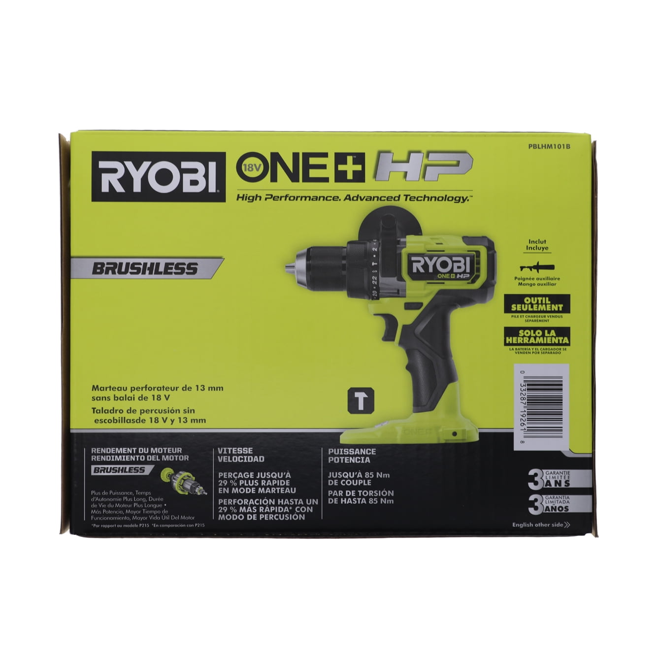 Ryobi PBLHM101B 18V ONE+ HP Hammer Drill Tool) (Retail) Walmart.com
