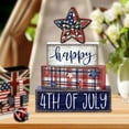 thumbnail image 5 of Memorial Day Table Decorations Patriotic Wood Flags Individual Tiered Tray Decorations Red And Blue Centerpiece Flags For Holiday Tabletop Home Party Decor 1×摆件Happy 4Th Of, 5 of 7