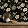 thumbnail image 5 of S4Sassy Peel And Stick Wall Covering, Floral Removable Wallwrap - Black Instant Wall Makeover Mural For Bathroom, Laundry Room, Closet Interior - Self-Adhesive Wallpaper Vinyl -25"X 60", 5 of 9