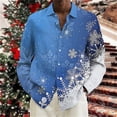 thumbnail image 2 of Camisa hawaiana de manga larga de moda para hombre, para socializar en la playa, forro 2024, camisa de hombre de alta gama, camisa estampada en 3D, nieve navideña, 2 of 5