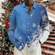 thumbnail image 2 of Camisa hawaiana de manga larga de moda para hombre, para socializar en la playa, forro 2024, camisa de hombre de alta gama, camisa estampada en 3D, nieve navideña, 2 of 5