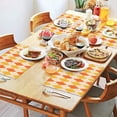 thumbnail image 2 of Orange Yellow Checkerboard Checkered Pattern Summer Placemats Table Placemats Set Of 4-Linen Kitchen Washable Placemats Table Mats 11.8"x17.7" Non-Slip Heat Resistant, 2 of 6