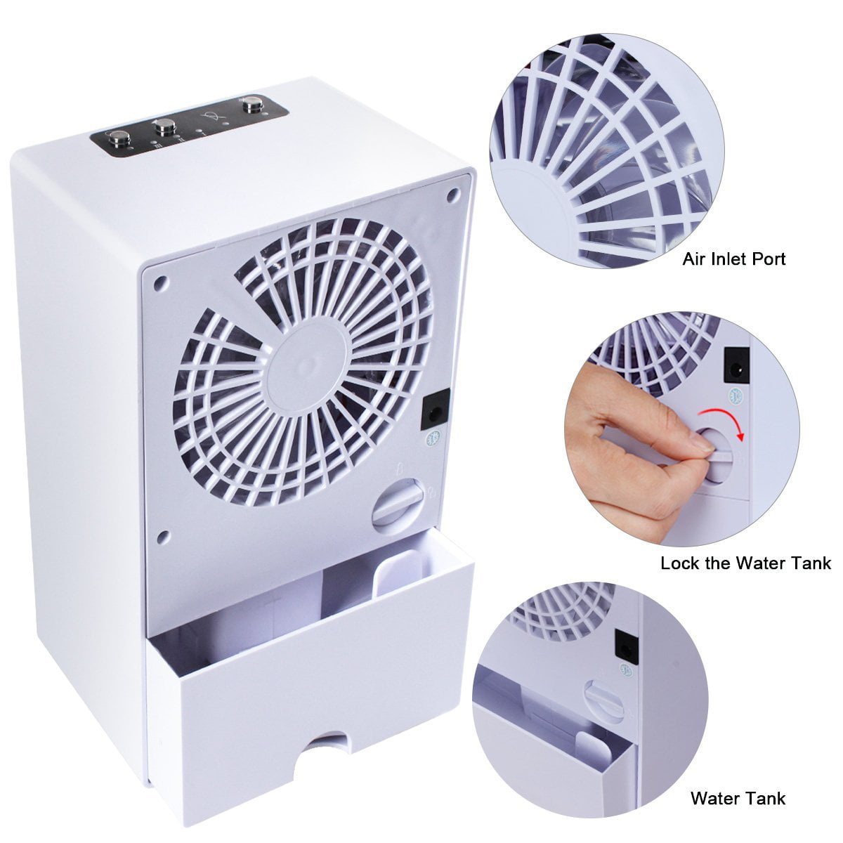 9.5-inch Personal Space Cooler Mini Portable Air Conditioner Fan Air Circulator