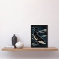 thumbnail image 4 of Artery8 Whale and Ocean Waves Pattern Woodcut Painting For Living Room Artwork Framed Wall Art Print A4, 4 of 5