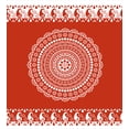 thumbnail image 3 of Mandala Duvet Cover Set, Traditional Paisley Design with Side Frame Borders Image Illustration, Decorative 3 Piece Bedding Set with 2 Pillow Shams, Calking Size, Burgundy White, by Ambesonne, 3 of 3