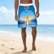 thumbnail image 2 of Los Pantalones Cortos de Cintura Elástica de los Hombres de Vacaciones Informales Imprimidos Pantalones de Baño, Pantalones de Playa con Cordón con Bolsillos Laterales, 2 of 8