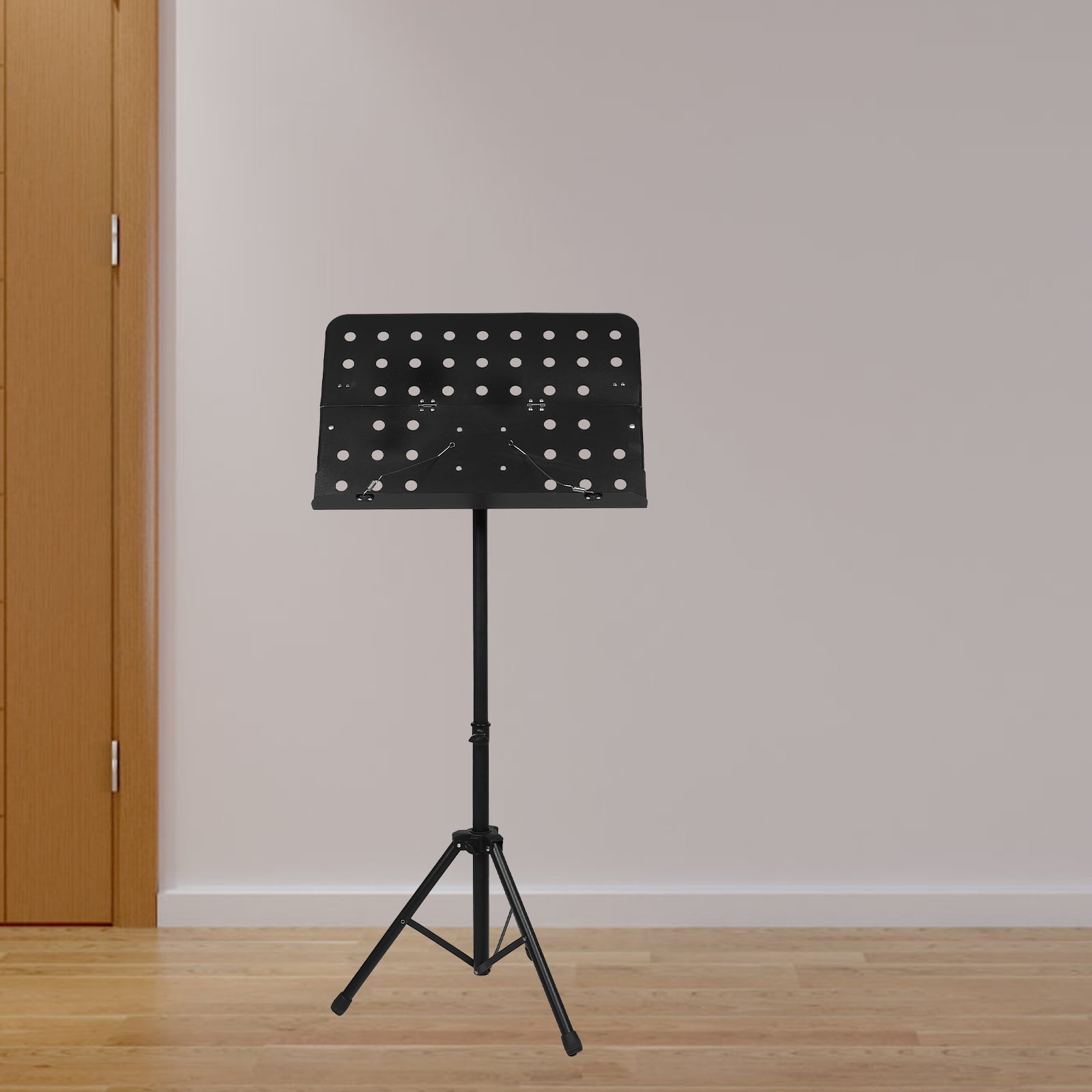 DEEPCRAFF Black Portable Folding Music Stand with Adjustable Height for Home, Practice, and Performance Use