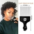 thumbnail image 3 of OPALESQUE Paquete de 2 Palillos para el Cabello Afro, Rizado - Herramientas de Peluquería de Metal para Mujer y Hombres (Negro), 3 of 6