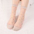 thumbnail image 3 of Women's Socks - Ladies Summer Sheer Floral Stockings Soft Breathable Short Socks for Casual Comfort and Stylish Daily Wear,Beige, 3 of 3