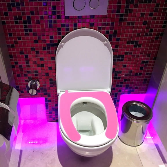 GOOHOCHY Soft Warm Washable Silicone Toilet Seat Cover for Bathroom in Violet Color Fits Most Standard Toilets