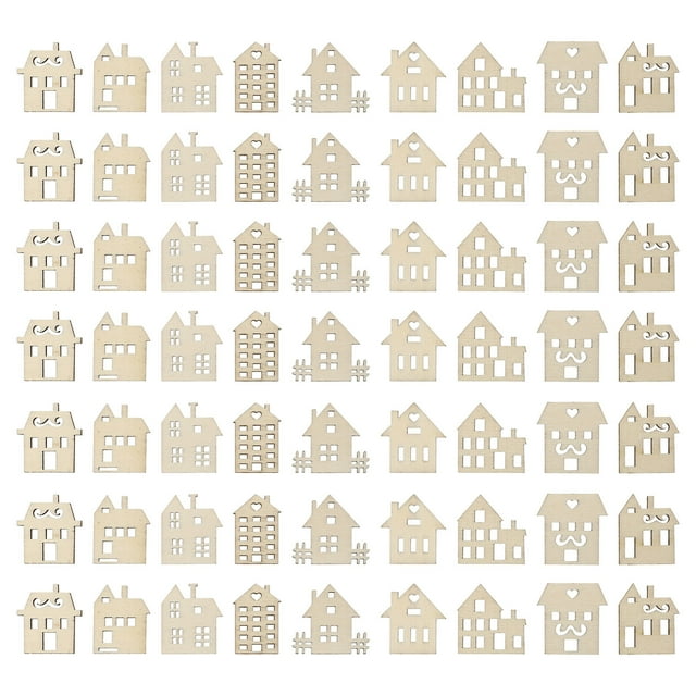 100 Pcs Enfants de Maternelle Maison Bricolage Copeaux de Bois Tranches de Bois Non Peintes
