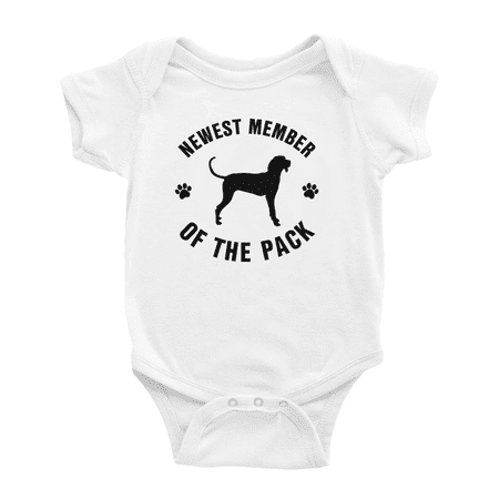 

Newest Member of The Pack Treeing Walker Coonhound Dog Cute Baby Bodysuit