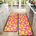thumbnail image 4 of Kitchen Rugs Sets Of 2,Yellow Lemon Fruit Slices Pink Pattern Anti Fatigue Kitchen Mat Rugs Non Slip Washable,Decorative Kitchen Floor Mats for Kitchen,Sink,Laundry,17"x47"+17"x47", 4 of 5