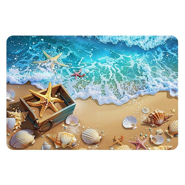 Alfombrilla de Baño Ganfancp Ocean Soft Tierra de Diatomeas Antideslizante y Absorbente Secado Rápido 1X