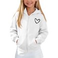 thumbnail image 5 of BLVB Boys Girls Zip up Hoodies Teen Full-Zip Heart Graphic Sweatshirts Jacket Casual Fall Outwear with Pocket(White,7-8 Years), 5 of 8
