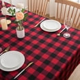 thumbnail image 5 of Christmas Table Cloths Rectangle Red and Black Buffalo Plaid Check Gingham Tablecloth - Oblong 60" X 84" Polyester Table Cover Reusable Water Resistant for Thanksgiving Holiday Decorations, 5 of 6