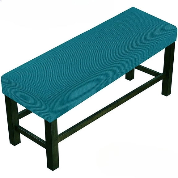 Nvzi 1 piece Dark Green elastic bench cover - S-size elastic bench cover, washable anti slip bench protection cover, suitable for rectangular bench covers in restaurants and bedrooms