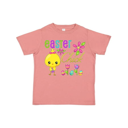 

Inktastic Easter Chick with eggs and flowers Gift Toddler Toddler Girl T-Shirt
