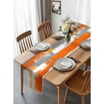 thumbnail image 4 of Burlap Table Runner 36 Inches Long, Orange Watercolor Oil Painting Art Non-Slip Kitchen Table Runners for Dining Room Everyday Use Party Table Decorations Gray Gradient Graffiti Style, 4 of 9