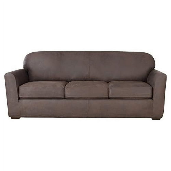 SureFit Ultimate Stretch Leather 4 PC Sofa Slipcover in Weathered Saddle