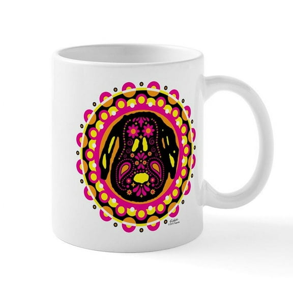 CafePress - Peanuts Snoopy Circle Mug - 11 oz Ceramic Mug - Novelty Coffee Tea Cup