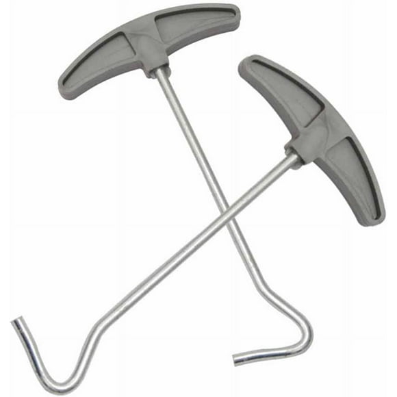 2 Pcs Tent Peg Nail Puller Tent Peg Ground Hook Puller Remover Awning Stake Extractor Remover with Plastic Handle for Outdoor Camping