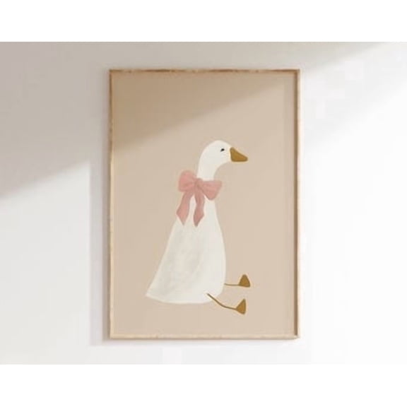 Silly Goose Wall Art Poster Cute Farm Animal Nursery Decor, 16x24 UNFRAMED