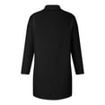 thumbnail image 4 of Njoeus Women's Long Sleeve T Shirt Dress Flowy Loose Button V Neck Tunic Tops Ladies Business Casual Work Office Dressy Blouses Shirts with Pocket S-XXL, 4 of 5