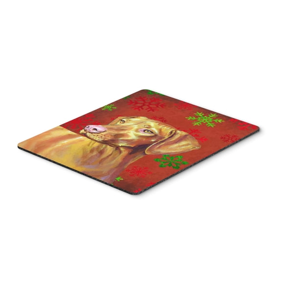 Carolines Treasures LH9325MP "Vizsla Red and Green Snowflakes Holiday Christmas Mouse Pad Hot Pad or Trivet" Large