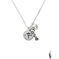 thumbnail image 2 of Delight Jewelry Silvertone Domed Black CNM - Love and Lock Charm Necklace, 18"+1", 2 of 4