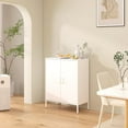 thumbnail image 2 of Metal Storage Locker Cabinet, Steel Accent Storage Cabinet with Adjustable Shelves, Free Standing Sideboard Cabinet for Office Home,White, 2 of 4