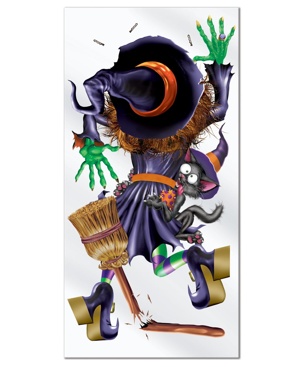 Crashing Witch Door Cover Halloween Decoration Walmart Com Walmart Com