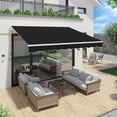 thumbnail image 5 of AECOJOY 8' x 10' Manual Retractable Patio Awning,Outdoor Awning Retractable Sunshade Shelter in Black, 5 of 8