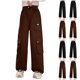 thumbnail image 4 of Odeerbi 4-13 Años Niñas Cargo Pantalones Deportes Pierna Ancha Casual Color Sólido Pantalones de Trabajo Sueltos Con Bolsillo Múltiple, 4 of 4