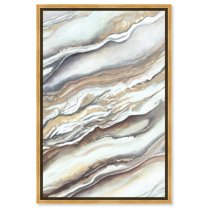 Neutral Lines I Boho Abstract Wall Art Canvas Wall Art by Art Remedy, Gold Floater Frame, 17.5" x 25.5"