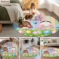 thumbnail image 5 of Round Rug 6Ft Washable Non-Slip, Easter Circle Area Rugs for Living Room Bedroom, Spring Easter Eggs Bunny Colorful Wooden Grain Indoor Floor Mats Carpet Runner for Home Decor Aesthetic, 5 of 8