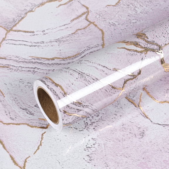 VEELIKE Gold Pink Marble Contact Paper Peel and Stick Wallpaper for Countertops Waterproof Marble Wallpaper for Kitchen Self Adhesive Wall Paper Vinyl Roll for Walls Bathroom 15.7''x118''