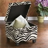 SEI Zebra Faux Leather Storage Ottoman