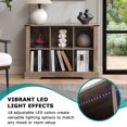 thumbnail image 4 of 6-Cube LED Bookshelf, Mid-Century Modern Wood Storage Shelf for Bedroom, Living Room & Office, Gray, 4 of 7