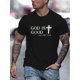 thumbnail image 1 of God is Good" Fashion Tee - Casual Polyester Blend, Stretchy & Machine Washable, Round Neck, Summer Graphic T-Shirt, 1 of 5