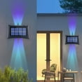 thumbnail image 5 of Tainini 4 LED Solar Up Down Lights Outdoor Waterproof, Illuminate Outside Sunlight Sensor Lamp, Exterior Light Fixture Wall Mount for House Garden Porch, Colorful Light, 5 of 8