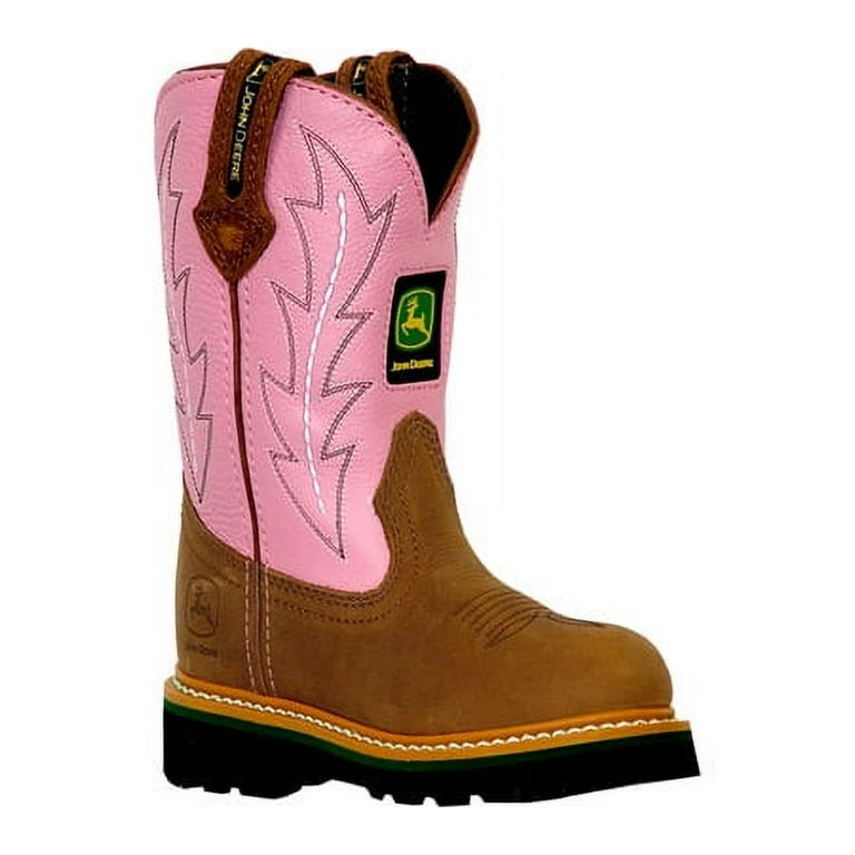 John Deere Girls Toddler Kids Pink Cowboy Boots 8.5 Walmart