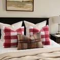 thumbnail image 6 of decorUhome 20x20 Inch Pack of 2 Boho Plaid Textured Pillow Covers for Couch Sofa Bedroom, Farmhouse Neutral Pillowcases for Home Decor, Autumnal, 6 of 9