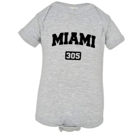 

PleaseMeTees™ Baby Miami Florida 305 Area Code Distressed HQ Jumpsuit