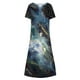 thumbnail image 5 of Vestido de Manga Corta para las Mujeres Estampado Cuello Redondo con Bolsillos, Vestido de Verano Sexy Y Casual para las Mujeres, 5 of 5
